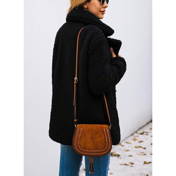 Women's Fashion Winter Coats Sherpa Fleece Faux Fur Shearling Oversized Trendy J - Picture 5 of 5